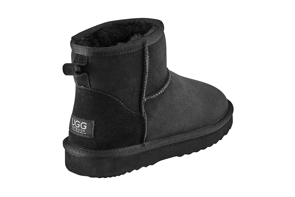 UGG Outback black Mini Classic boot rear view