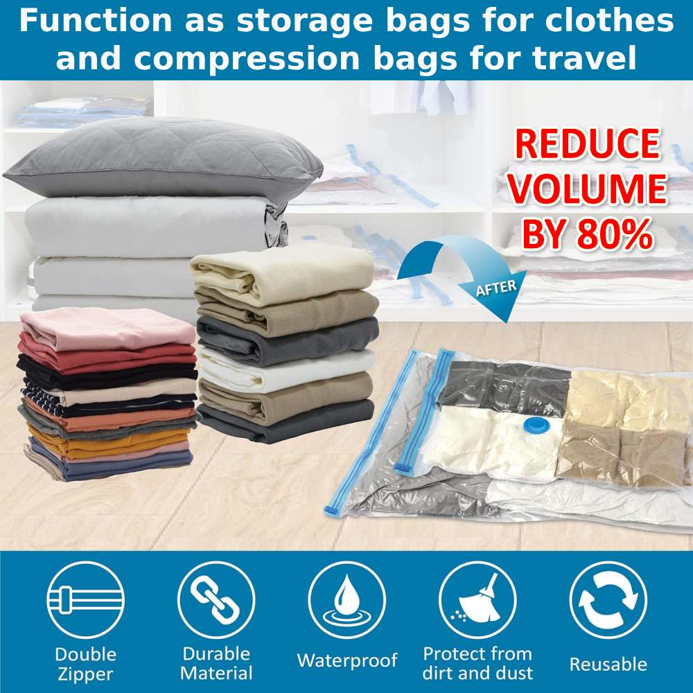 Vacuum Storage Bags with Hand Pump - 20 Pack gallery image 2