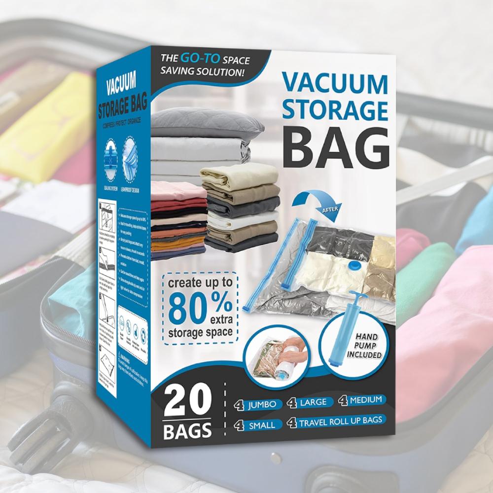 Vacuum Storage Bags with Hand Pump - 20 Pack gallery image 1