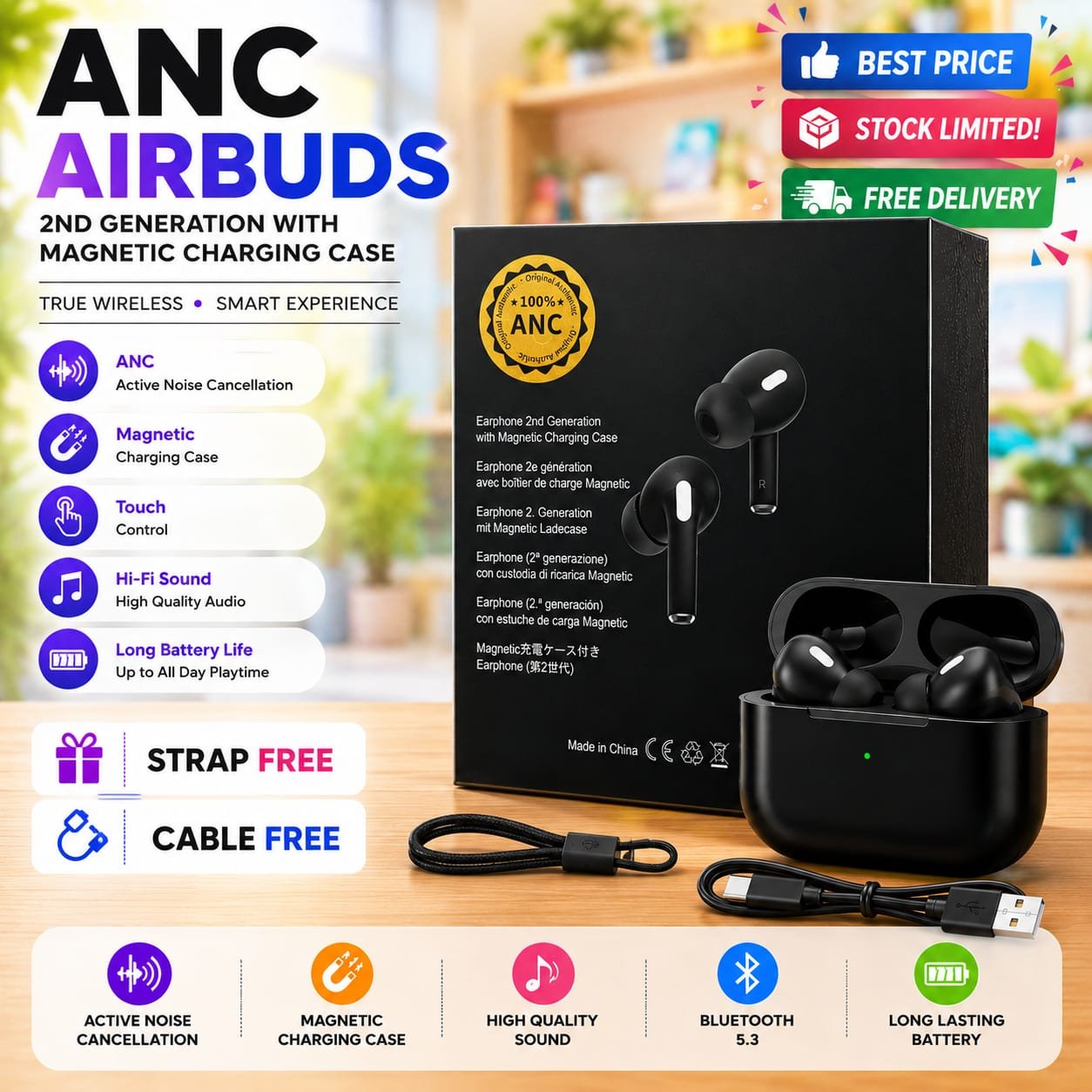 TWS Bluetooth 5.3 Wireless Earbuds product highlight 1